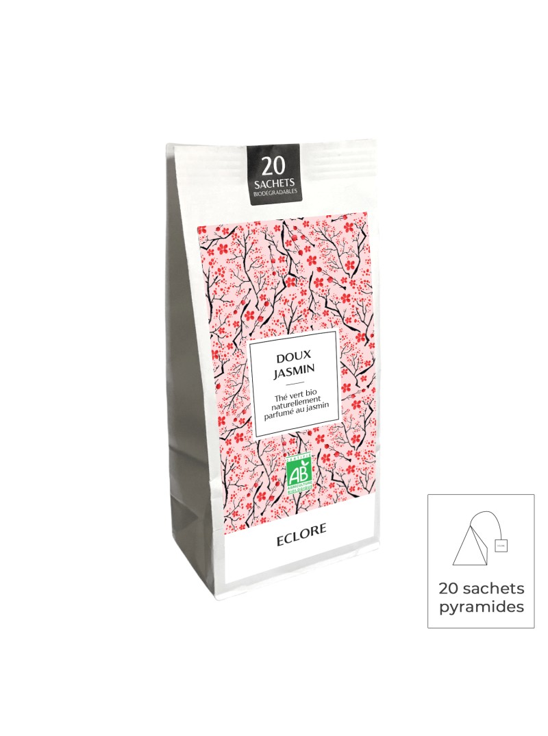Doux jasmin - thé vert bio en sachets biodégradables