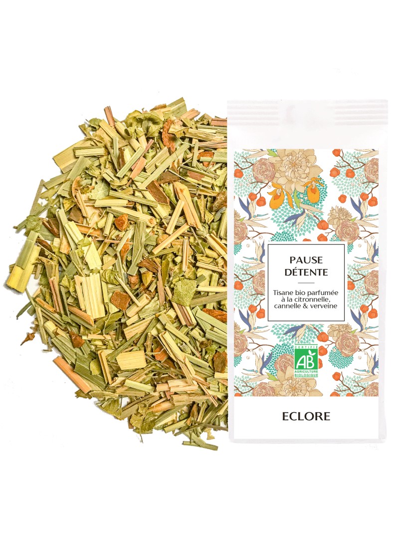 Tisane bio Pause Détente à la cannelle, au citron et plantes méditerranéennes