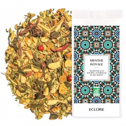 Tisane bio Menthe Royale aux épices et à l'hibiscus en vrac (sachet 100 g)