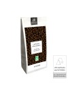 Sachets pyramides biodégradables de thé fumé bio Lapsang Souchong.