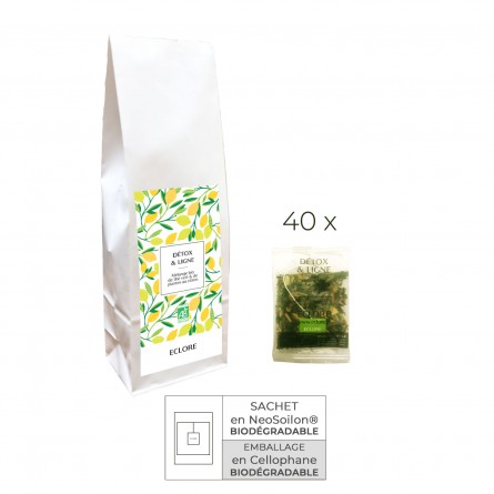 40 sachets individuels d'infusion bio Detox & Ligne