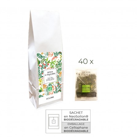Tisane bio Detox & Equilibre 40 sachets enveloppés