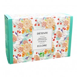 Coffret d'infusions bio pour la détente. Assortiment de 24 sachets