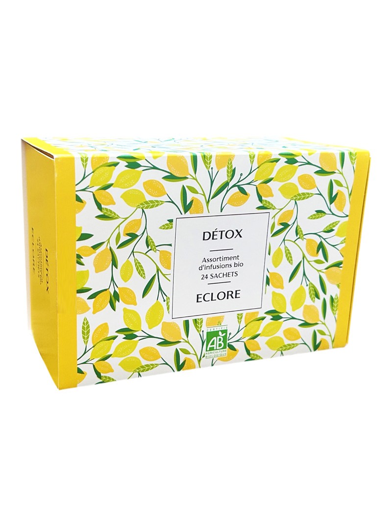 Coffret Detox : assortiment de 24 sachets de thés et infusions bio detox