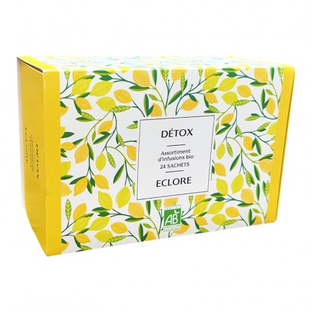 Coffret Detox : assortiment de 24 sachets de thés et infusions bio detox