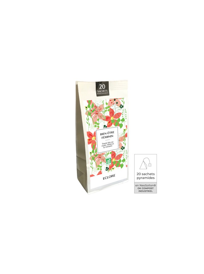 Infusion bio bien-être féminin : 20 sachets pyramides compostables