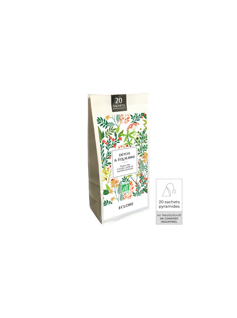 Tisane bio à l'ortie et à la menthe Detox & Equilibre en sachets compostables