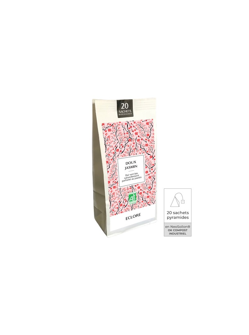 Thé vert au jasmin bio en sachets compostables