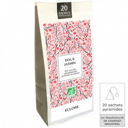 Thé vert au jasmin bio en sachets compostables