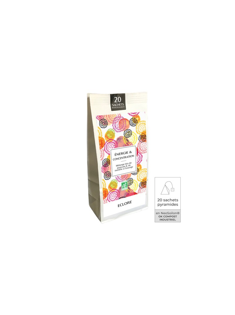 Guayusa bio à la menthe et à l'orange en sachets compostables