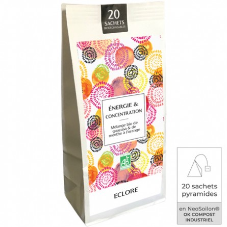 Guayusa bio à la menthe et à l'orange en sachets compostables