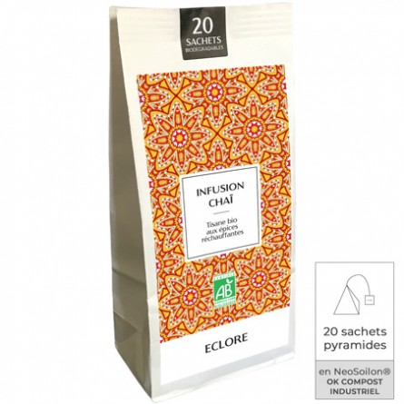 Infusion chaï bio en sachets compostables
