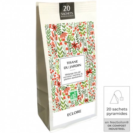 Tisane verveine-menthe & plantes bio en sachets compostables