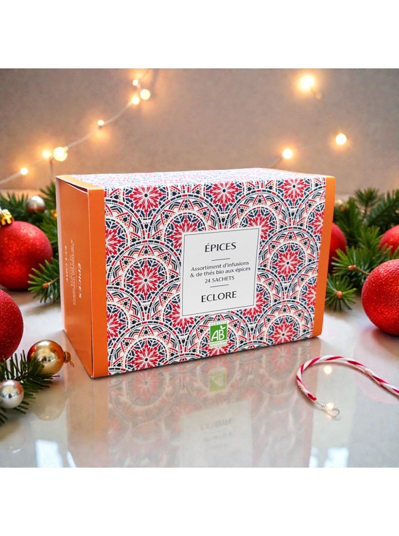 Coffret cadeau de thés et infusions bio aux épices