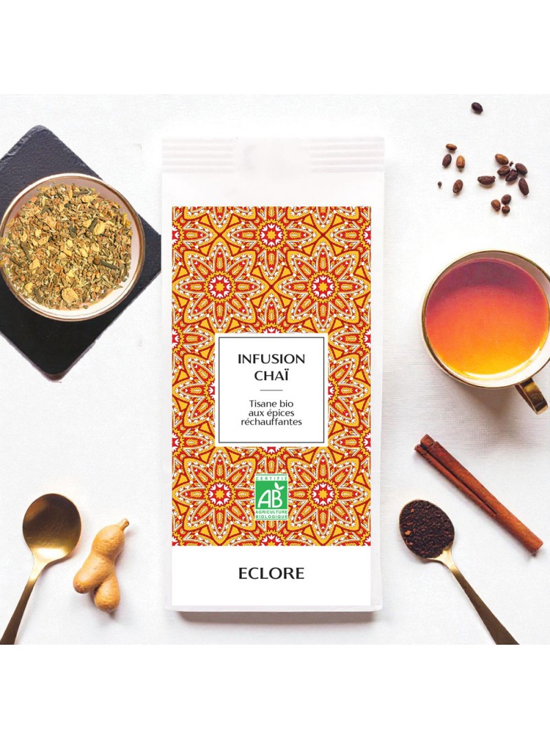 Mélanges bio d'épices chaï pour une infusion authentique masala chaï.