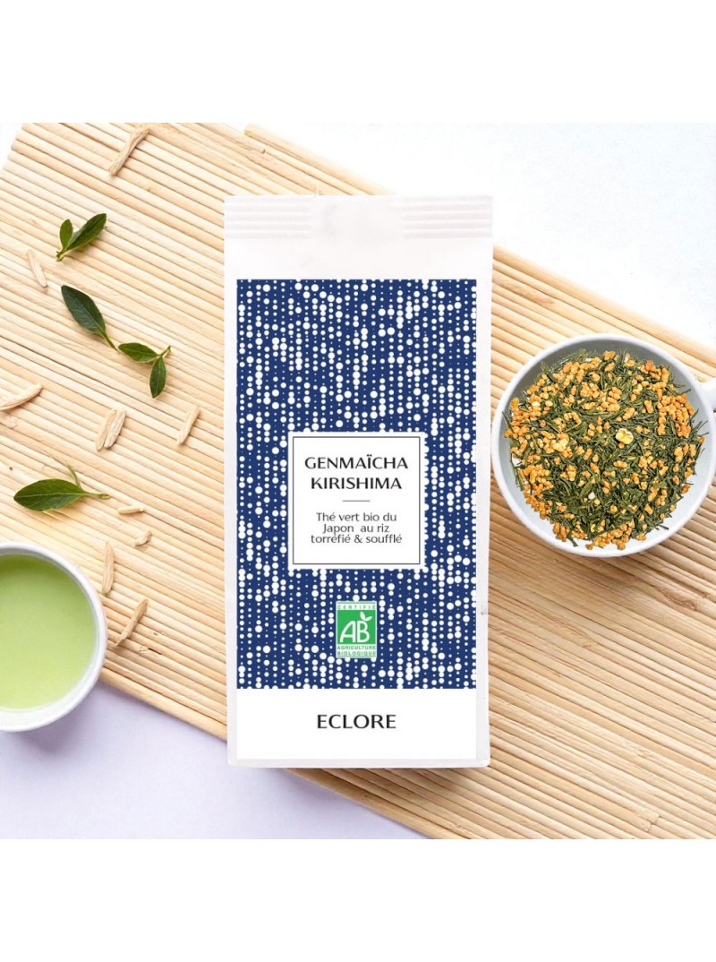 Genmaïcha bio du Japon - Thé vert bio au riz torréfié.