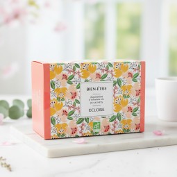 Coffret d'infusions bio pour un cadeau bien-être en sachets compostables.