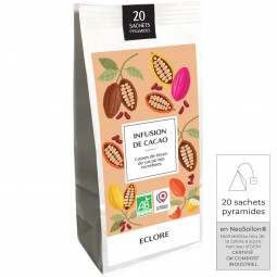 Infusion de cacao bio et équitable en sachets infusettes compostables