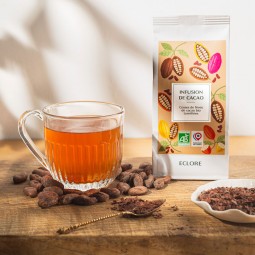 Infusion de cosses de fèves de cacao bio et équitable
