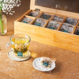 Boîte à sachets de thé 10 compartiments en bambou